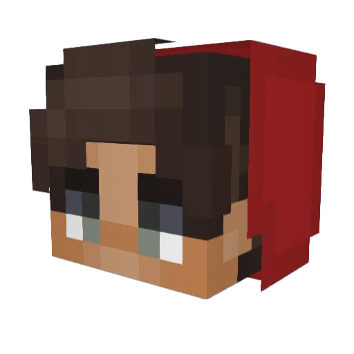 PizzaLaden Minecraft avatar head, 3D render