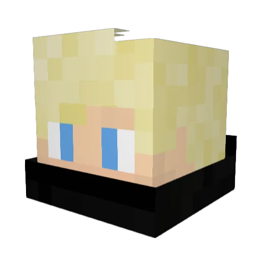 PizzaLovingHuman Minecraft avatar head, 3D render