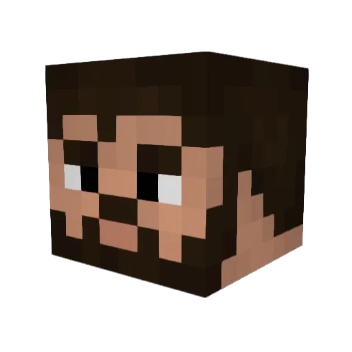 PizzaNote Minecraft avatar head, 3D render