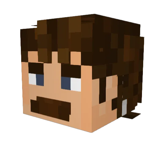 PizzaOwl Minecraft avatar head, 3D render