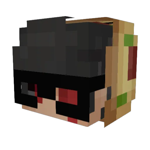 PizzaXO Minecraft avatar head, 3D render