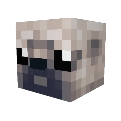 PizzaaPug Minecraft avatar head, 3D render