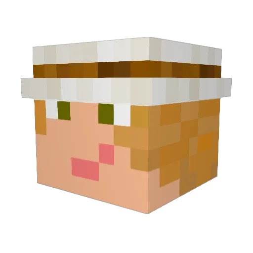 Pizzacarli Minecraft avatar head, 3D render