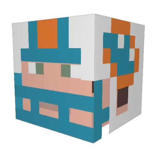 Pizzadude303 Minecraft avatar head, 3D render