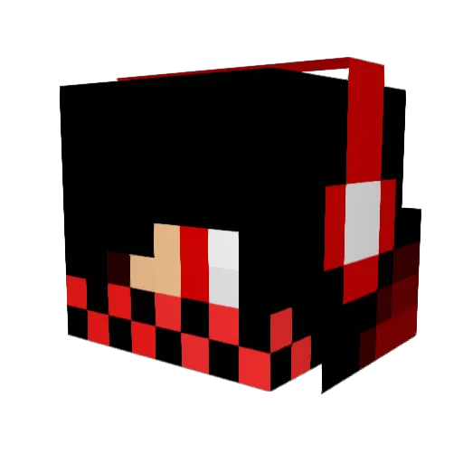 Pizzakotza Minecraft avatar head, 3D render
