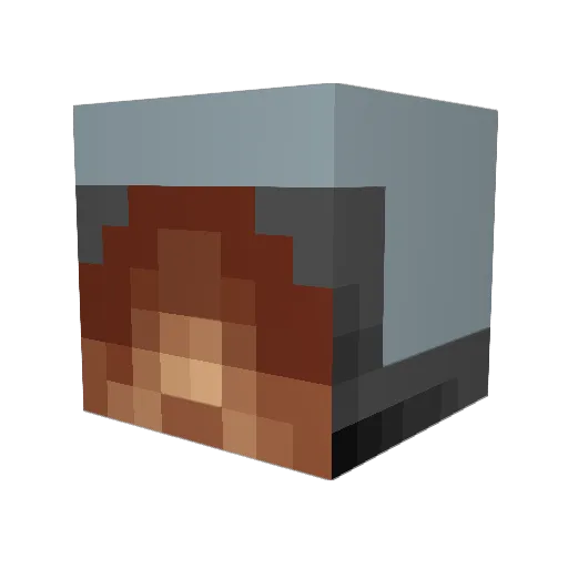 Pizzalaci Minecraft avatar head, 3D render