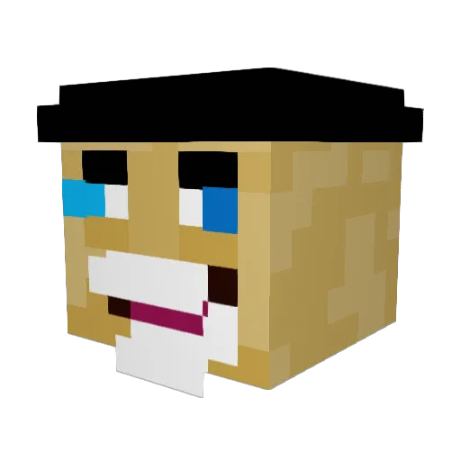 Pizzaman109 Minecraft avatar head, 3D render