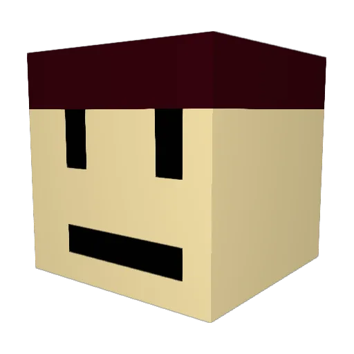 Pizzaplop Minecraft avatar head, 3D render