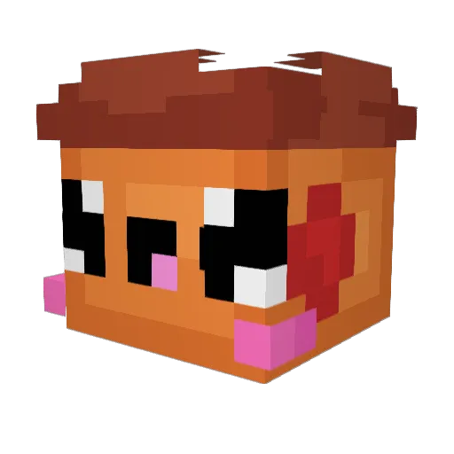 Pizzarie Minecraft avatar head, 3D render