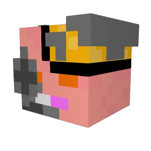 Pizzasheet_ Minecraft avatar head, 3D render