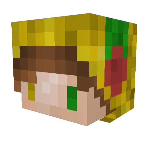 Pizzaworld09 Minecraft avatar head, 3D render