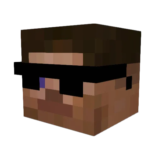Pizzzzza Minecraft avatar head, 3D render