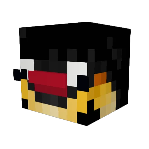 Pj4y_ Minecraft avatar head, 3D render