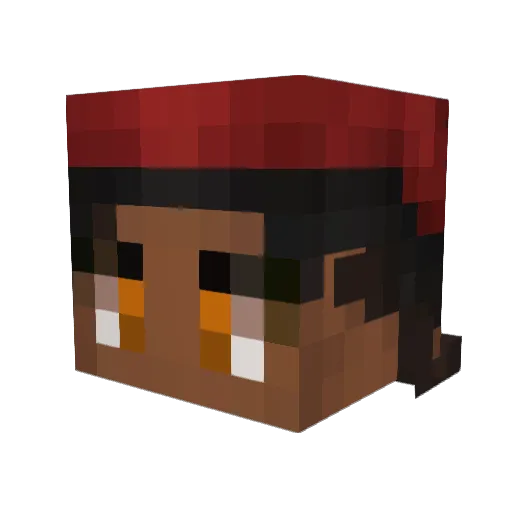 Pjammmin Minecraft avatar head, 3D render