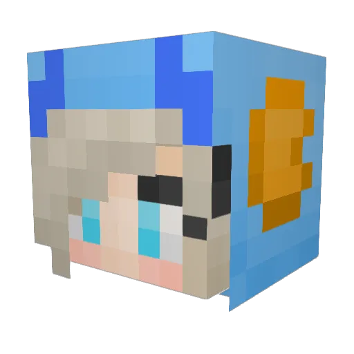 PjellyXD Minecraft avatar head, 3D render