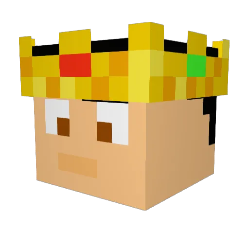 Pjenis Minecraft avatar head, 3D render