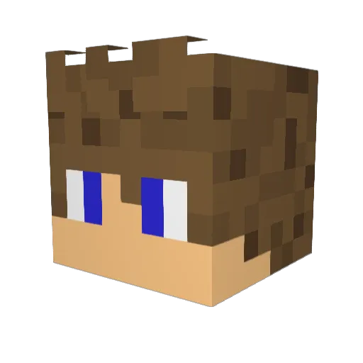 Pjiesco Minecraft avatar head, 3D render