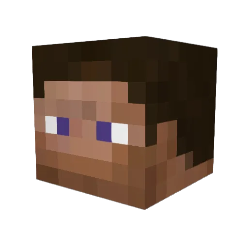 Pjjim Minecraft avatar head, 3D render