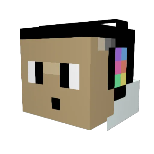 Pjolter28 Minecraft avatar head, 3D render
