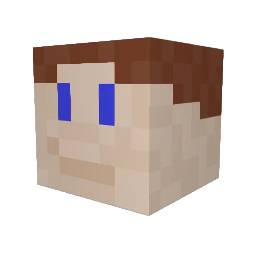 Pjoooh Minecraft avatar head, 3D render