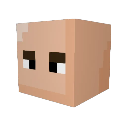 Pjoskar Minecraft avatar head, 3D render