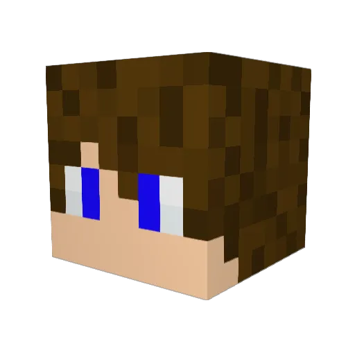 Pjuk Minecraft avatar head, 3D render