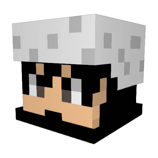 PkRevenge Minecraft avatar head, 3D render