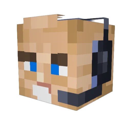 Pkaner Minecraft avatar head, 3D render