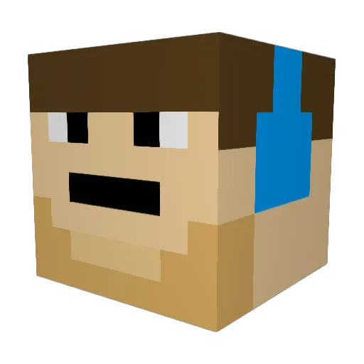 PkmnLucas Minecraft avatar head, 3D render
