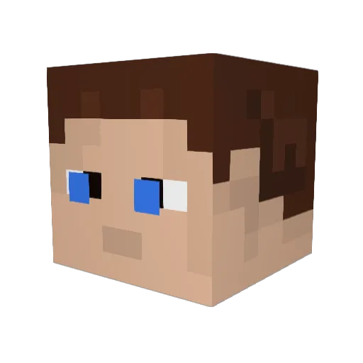 Pkrfaec Minecraft avatar head, 3D render