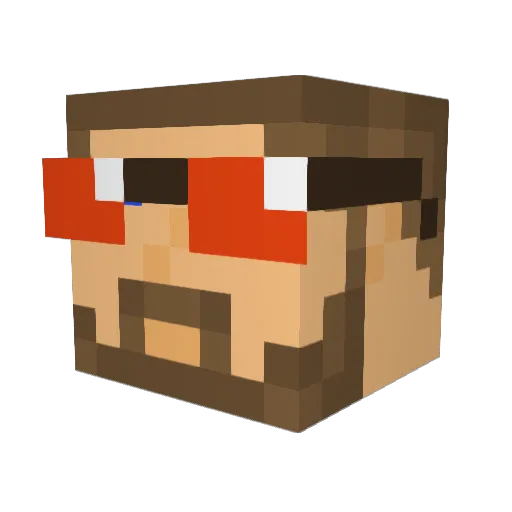 Pl0d3r Minecraft avatar head, 3D render