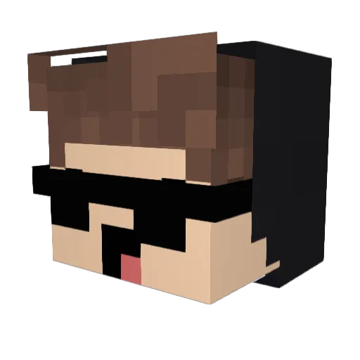 Placegame Minecraft avatar head, 3D render