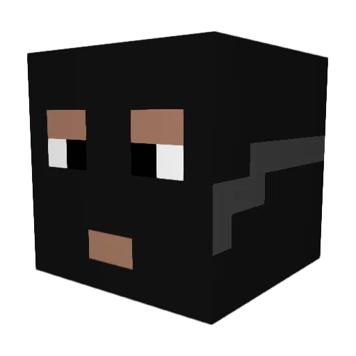 Plafton Minecraft avatar head, 3D render