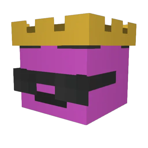 Plagate Minecraft avatar head, 3D render