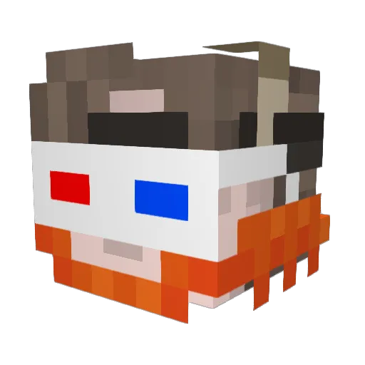 Plagnamco Minecraft avatar head, 3D render