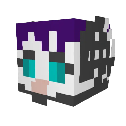PlagueGirl Minecraft avatar head, 3D render