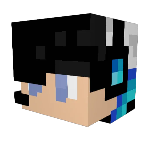 Plahstic_ Minecraft avatar head, 3D render