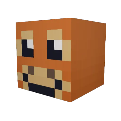 PlainTextx Minecraft avatar head, 3D render
