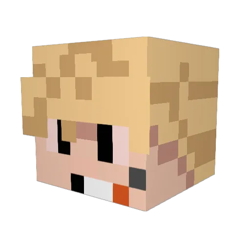 Plajda Minecraft avatar head, 3D render