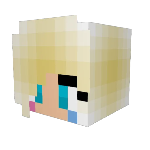 Plamka Minecraft avatar head, 3D render