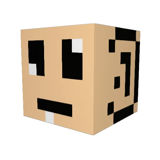 Planchton Minecraft avatar head, 3D render