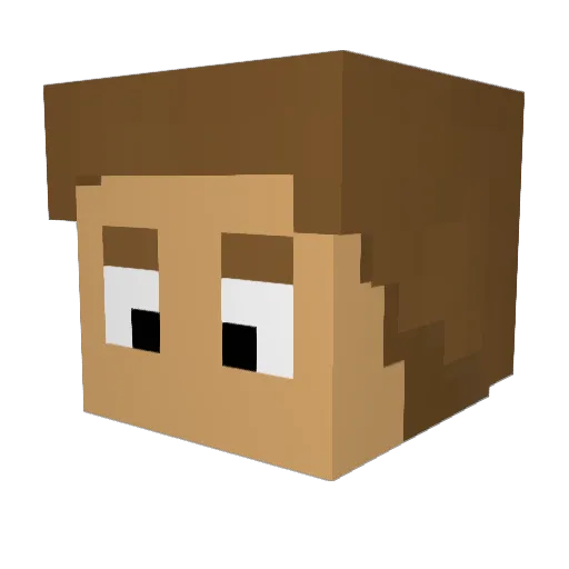 Plane3d Minecraft avatar head, 3D render