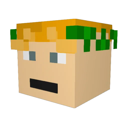 PlaneCrazyy Minecraft avatar head, 3D render