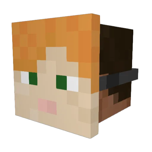 PlaneMuffin Minecraft avatar head, 3D render