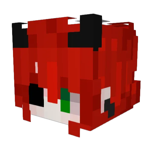 PlanetaWang Minecraft avatar head, 3D render