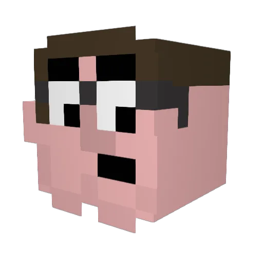 Planethegamer Minecraft avatar head, 3D render