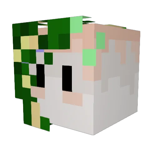 PlantHuntre Minecraft avatar head, 3D render