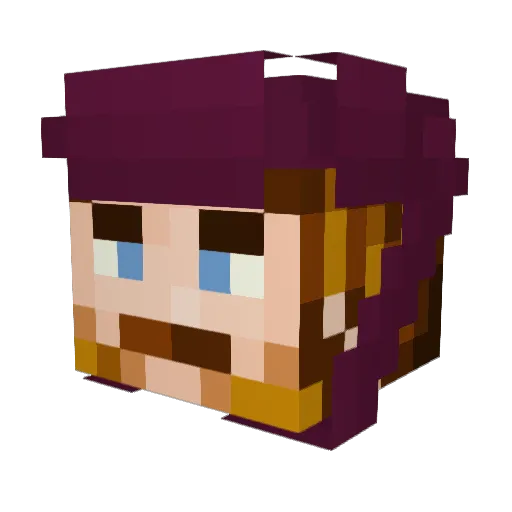 Plantageejer Minecraft avatar head, 3D render
