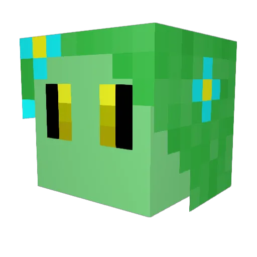 Plantago_ Minecraft avatar head, 3D render