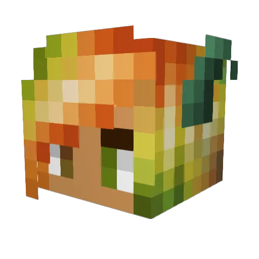 Planter_Bot Minecraft avatar head, 3D render